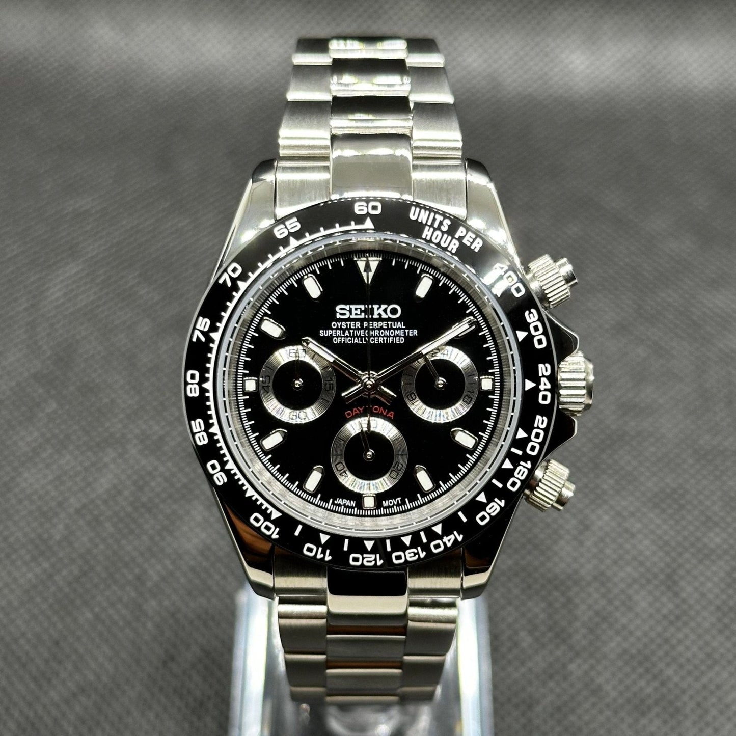 Seiko Mod "Black" Daytona Chronograph Watch - Somerville Watch Co. -