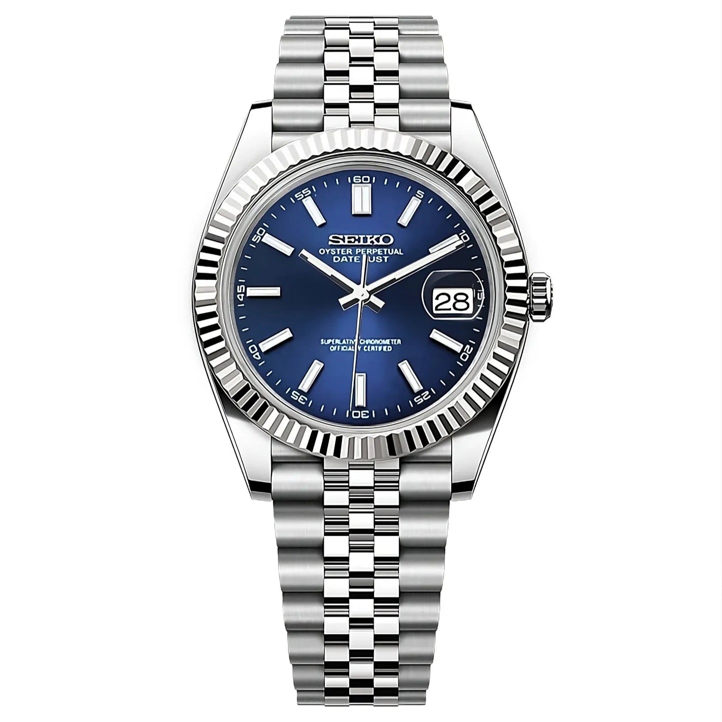 Seiko Mod Datejust "Blue" Watch - Somerville Watch Co. - Blue - Datejust