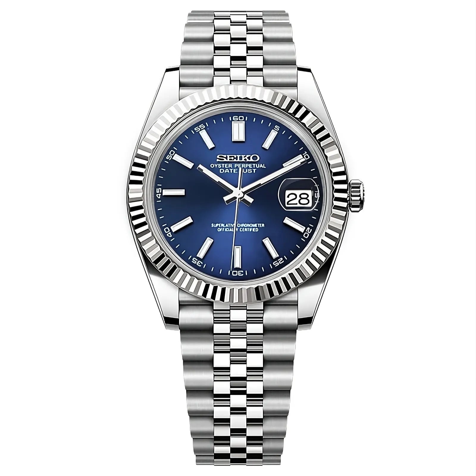 Seiko Mod Datejust "Blue" Watch - Somerville Watch Co. - Blue - Datejust