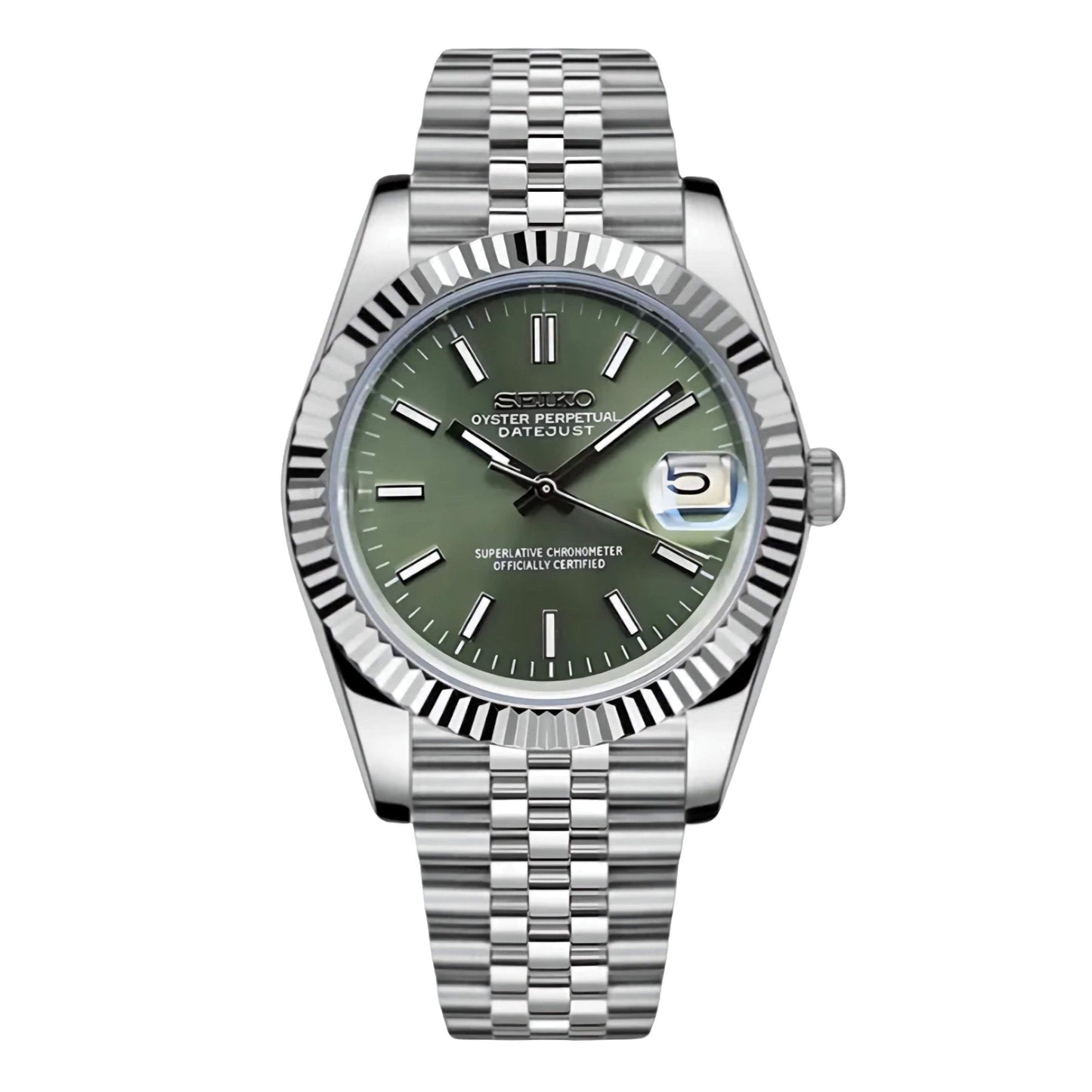 Seiko Mod Datejust "Mint Green" Watch - Somerville Watch Co. - DJ - Mint - Green