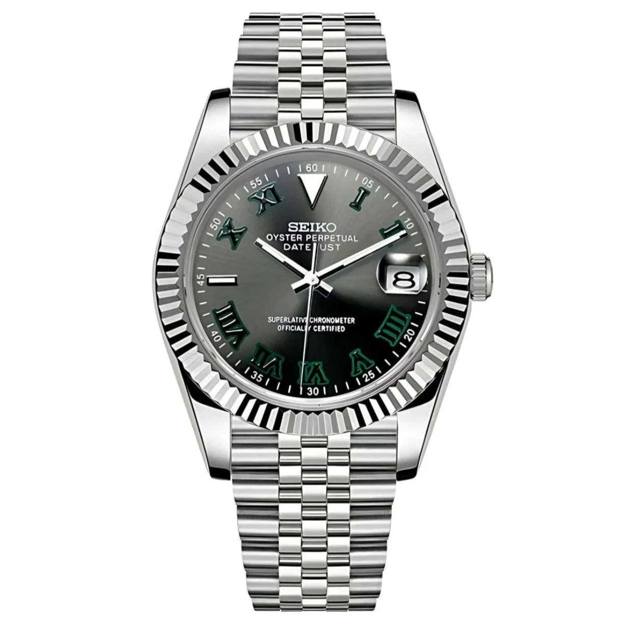 Seiko Mod Datejust "Wimbledon" Watch - Somerville Watch Co. - Wimbledon - Datejust
