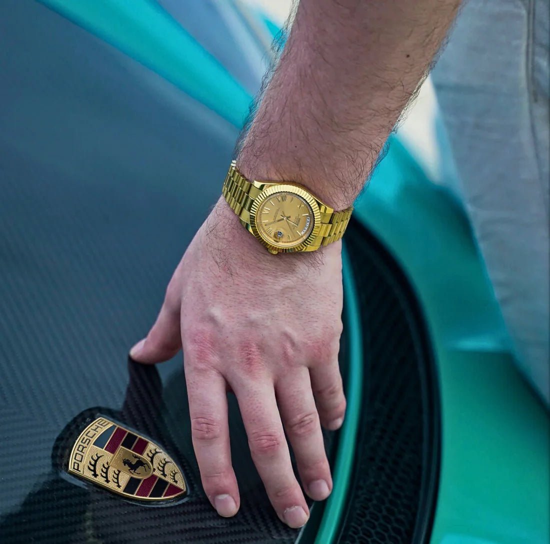 Seiko Mod Day - Date "Yellow Gold" Watch - Somerville Watch Co. - YG-Gold-Day-Date