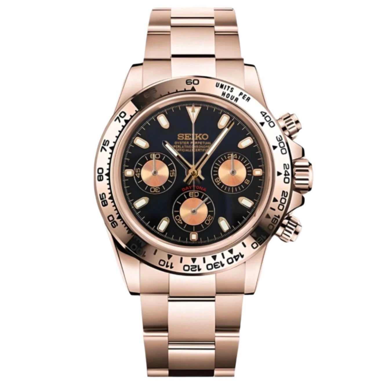 Seiko Mod Daytona "Rose Gold” Chronograph Watch - Somerville Watch Co. -