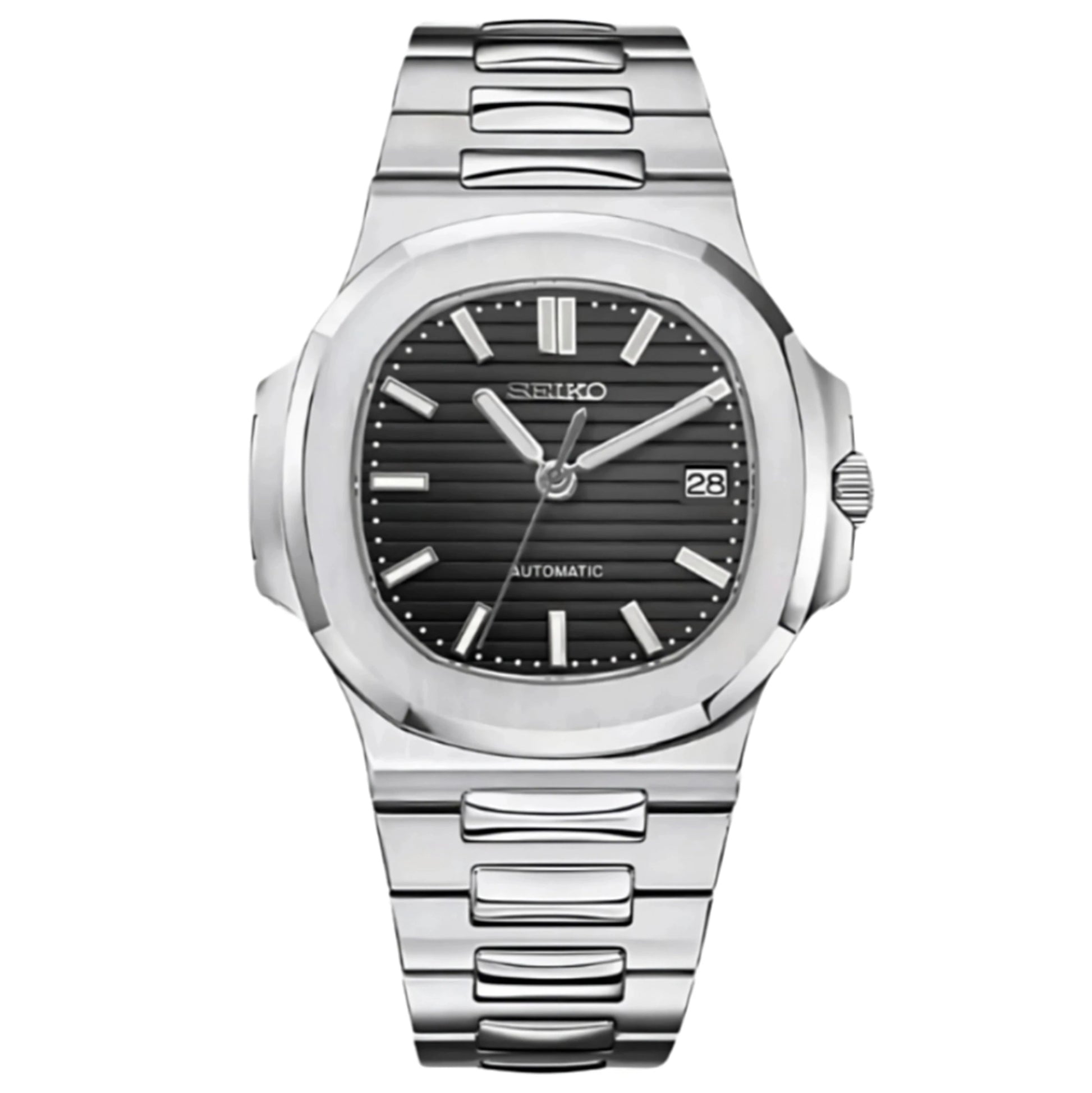 Seiko Mod Nautilus "Black" Watch - Somerville Watch Co. - Black - Nautilus