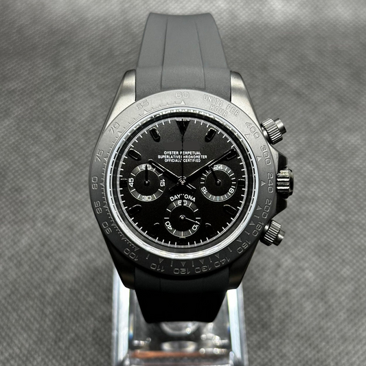 Daytona Mod "Matte Black" Chronograph Watch - Somerville Watch Co. - Matte Black