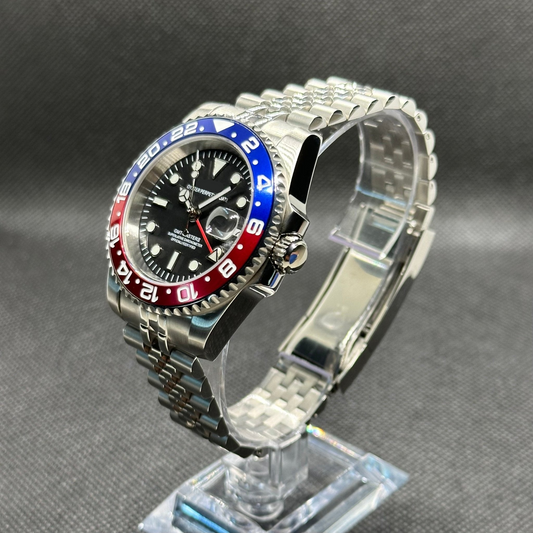 GMT Mod "Pepsi" Dive Watch (Premium Dial) - Somerville Watch Co. - Pepsi Matte