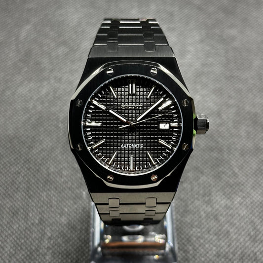 Seiko Mod "All Black Seikoak" Royal Oak Watch - Somerville Watch Co. - All - Black - Seikoak