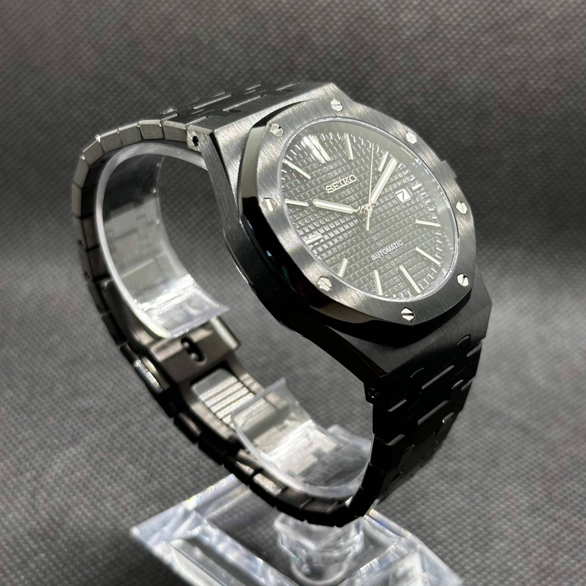 Seiko Mod "All Black Seikoak" Royal Oak Watch - Somerville Watch Co. - All - Black - Seikoak