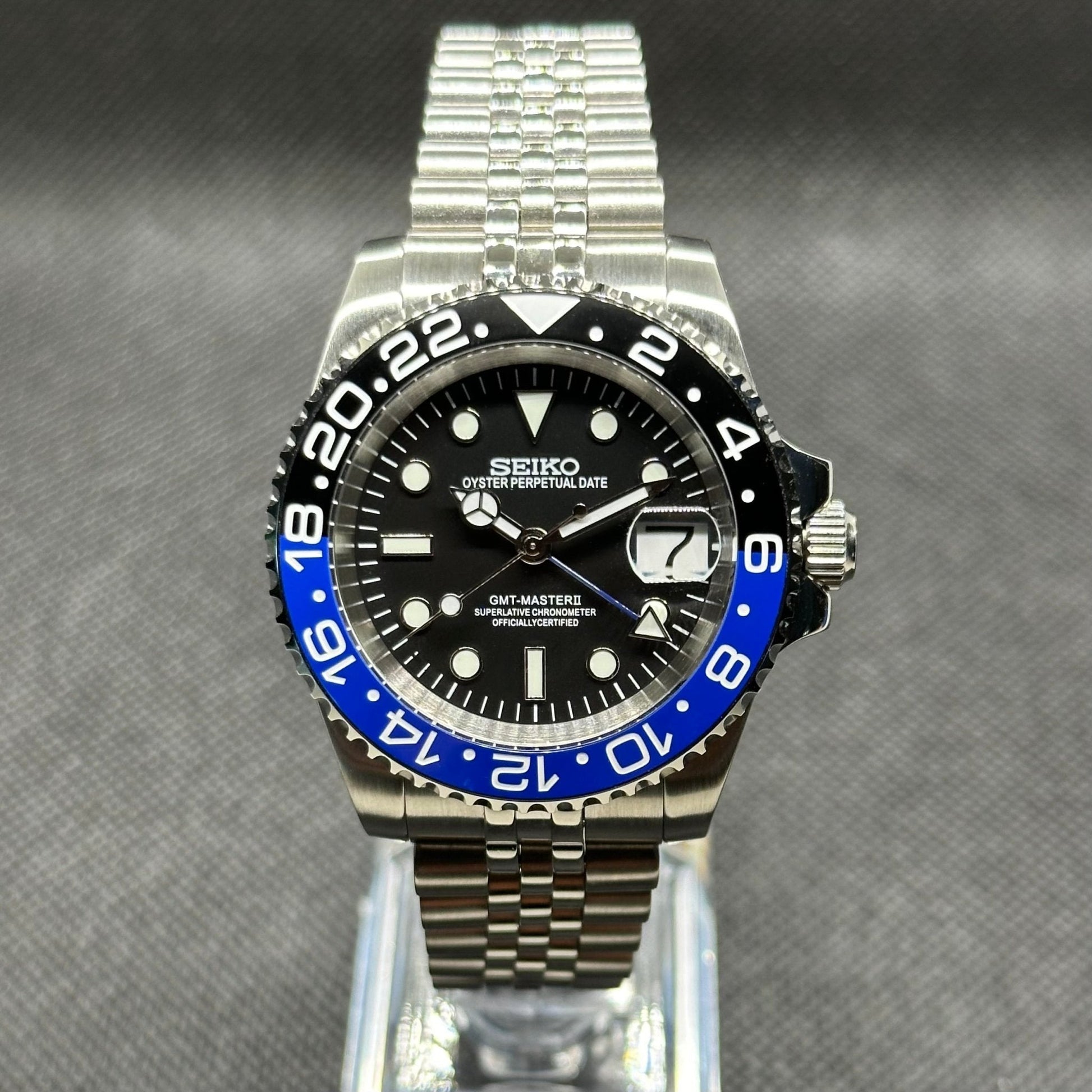 Seiko Mod "Batgirl" GMT Dive Watch (Premium Dial) - Somerville Watch Co. - Batgirl - Matte