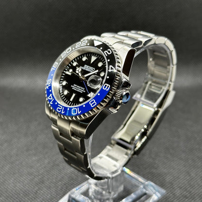 Seiko Mod "Batman" GMT Dive Watch (Premium Dial) - Somerville Watch Co. - Batman - GMT - Premium