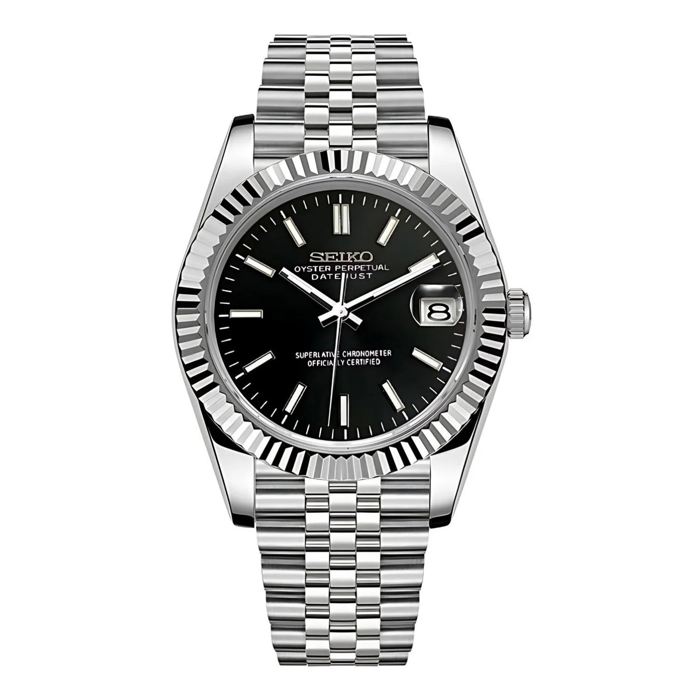 Seiko Mod Datejust "Black" Watch - Somerville Watch Co. - Black - Datejust