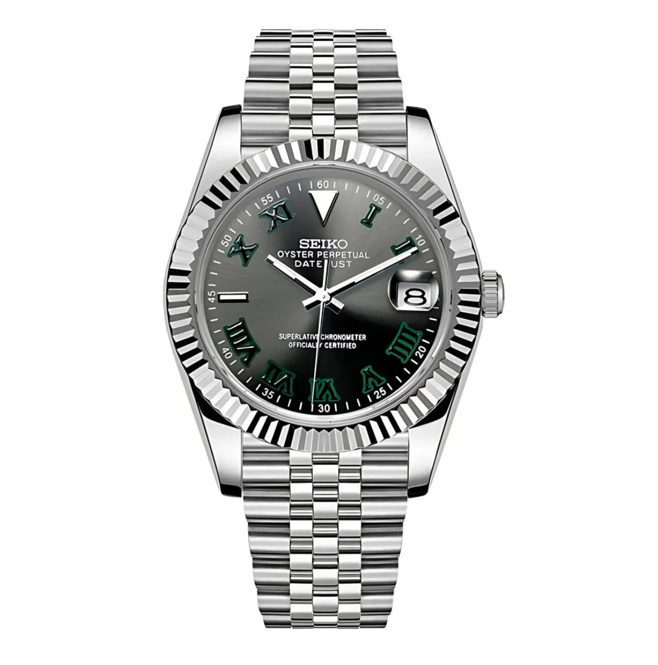 Seiko Mod Datejust "Wimbledon" Watch - Somerville Watch Co. - Wimbledon - Datejust