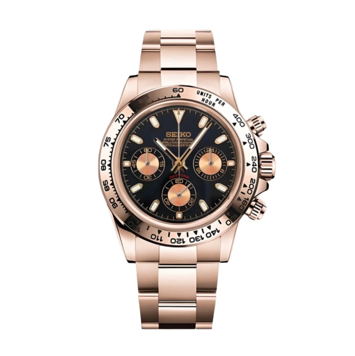 Seiko Mod Daytona "Rose Gold” Chronograph Watch - Somerville Watch Co. - 