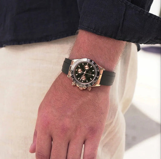 Seiko Mod Daytona "Rose Gold/Flex” Chronograph Watch - Somerville Watch Co. - RG-Flex-Daytona