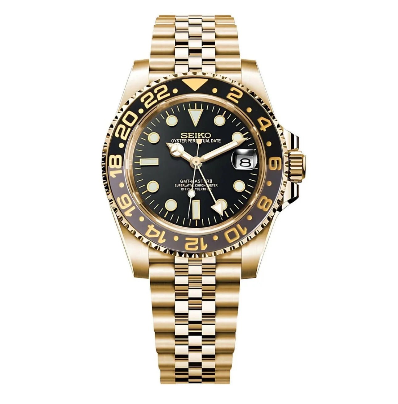 Seiko Mod GMT "Gold" Dive Watch - Somerville Watch Co. - Gold - Two - Tone - GMT