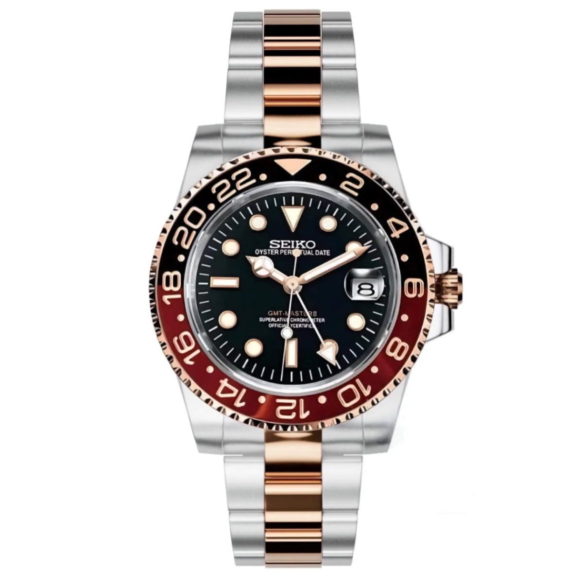 Seiko Mod GMT "Rootbeer Two - Tone" Dive Watch - Somerville Watch Co. - Rootbeer - TT - P