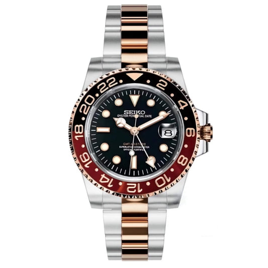 Seiko Mod GMT "Rootbeer Two - Tone" Dive Watch - Somerville Watch Co. - Rootbeer - TT - P