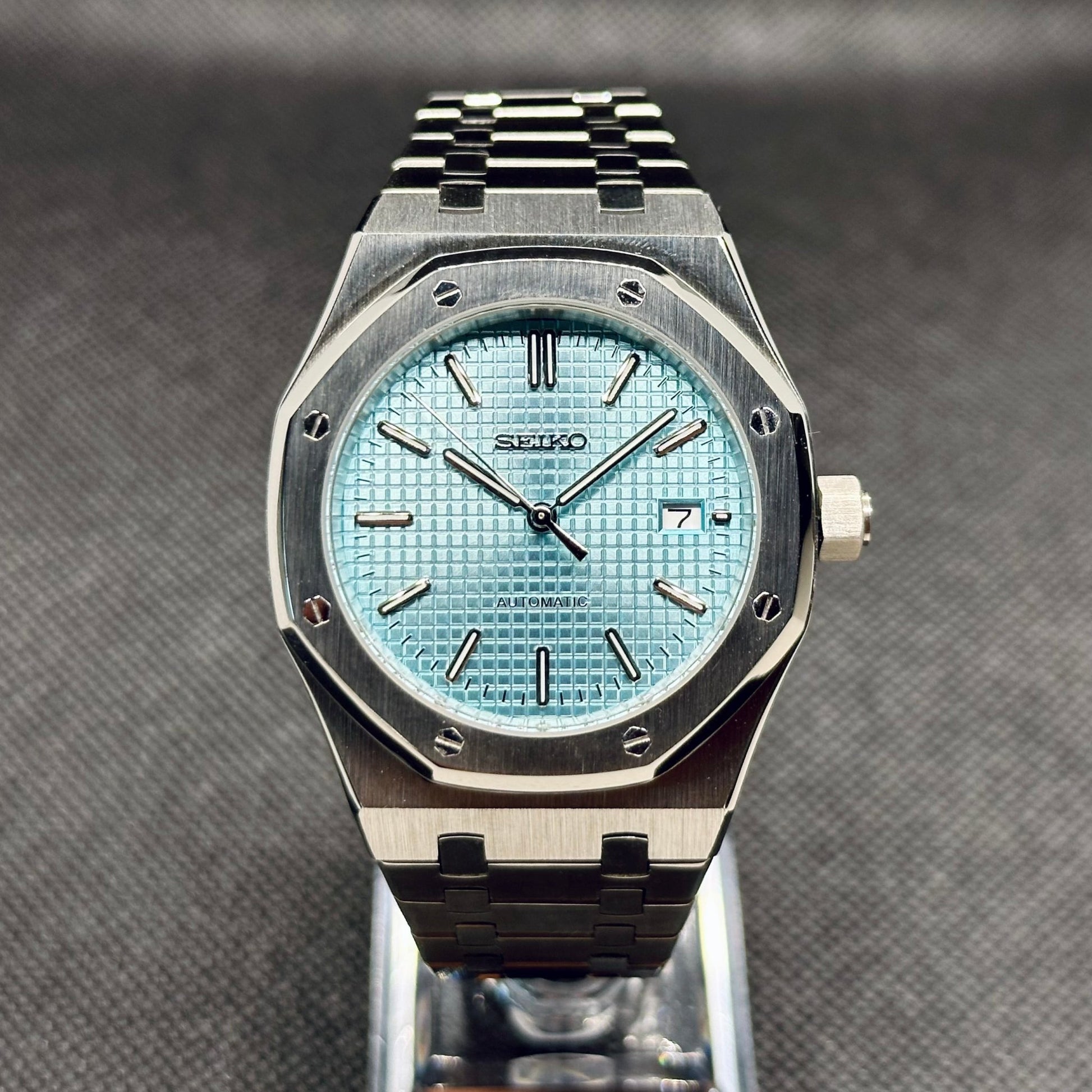 Seiko Mod "Ice Blue Seikoak" Royal Oak Watch - Somerville Watch Co. - Ice - Blue - AP