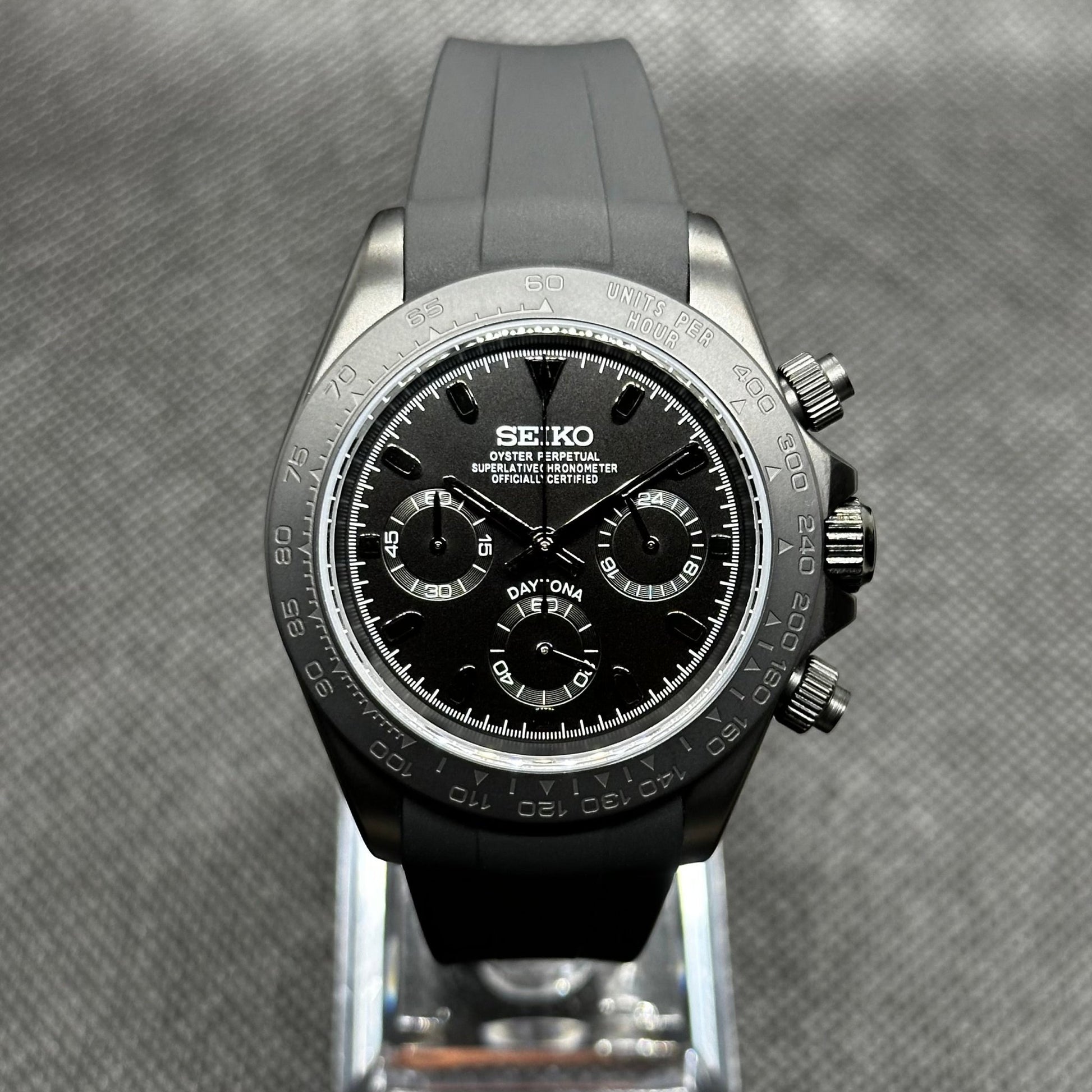 Seiko Mod "Matte Black" Daytona Chronograph Watch - Somerville Watch Co. - Matte Black