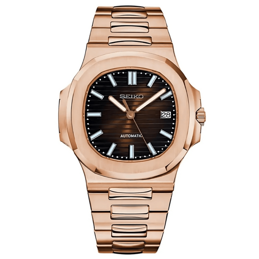 Seiko Mod Nautilus "Chocolate" Watch - Somerville Watch Co. - Chocolate - Nautilus