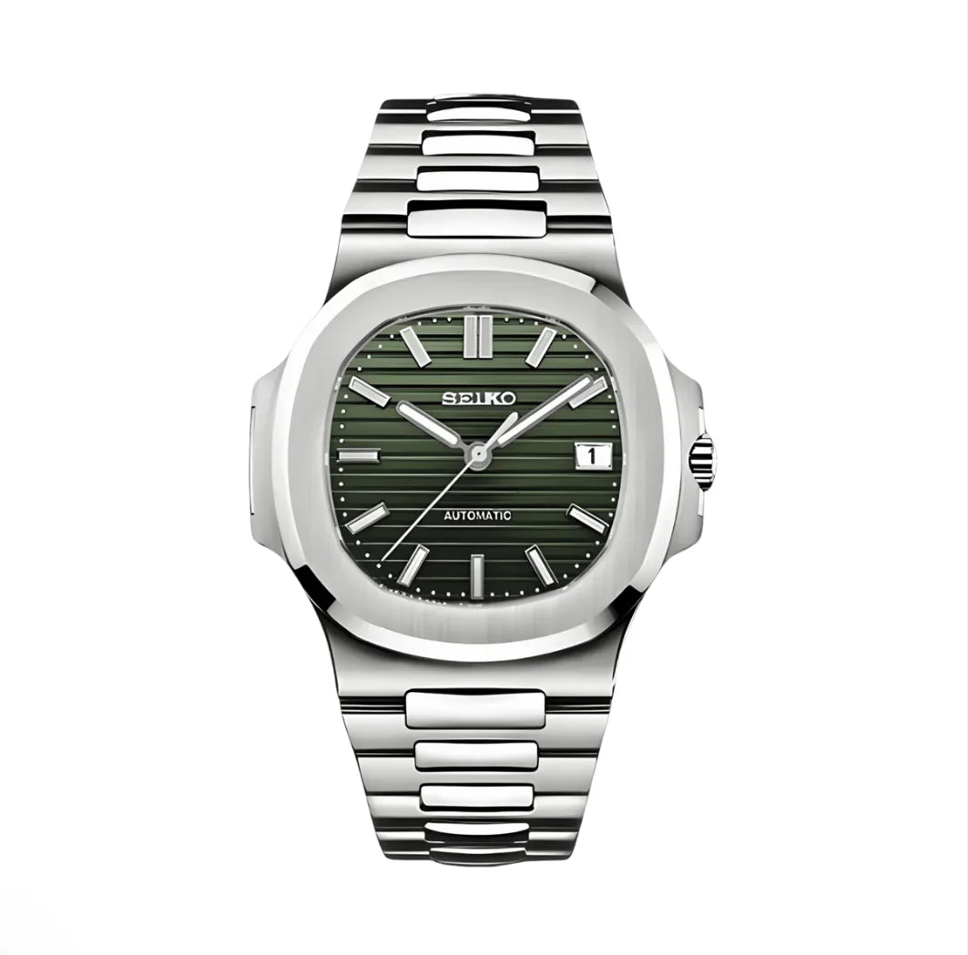 Seiko Mod Nautilus "Green" Watch - Somerville Watch Co. - Green - Seikonaut - Nautilus