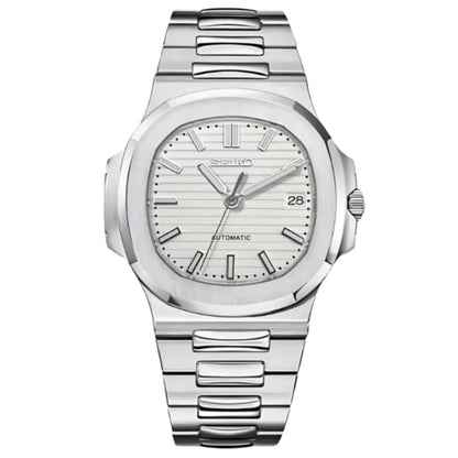 Seiko Mod Nautilus "White" Watch - Somerville Watch Co. - White - Nautilus