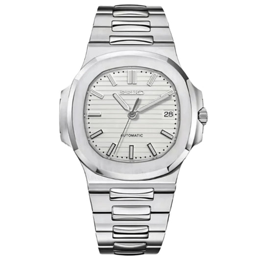 Seiko Mod Nautilus "White" Watch - Somerville Watch Co. - White - Nautilus