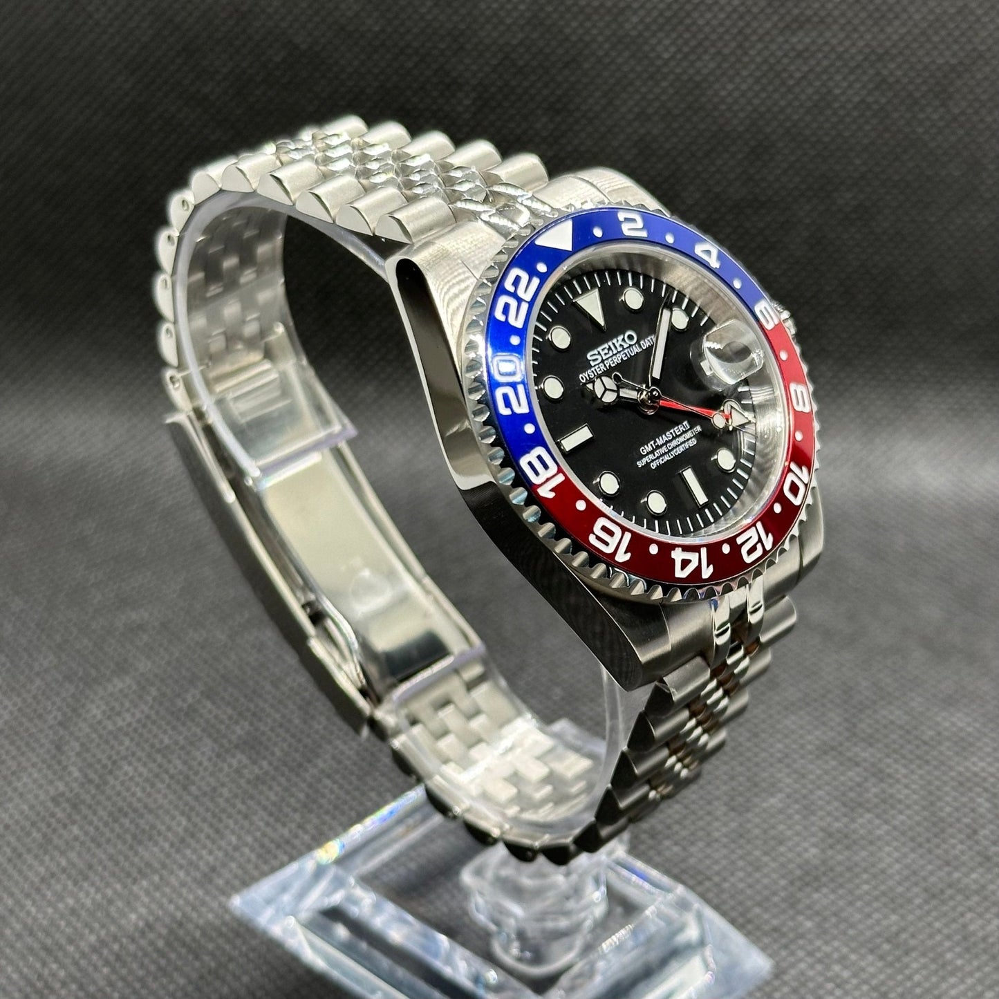 Seiko Mod "Pepsi" GMT Dive Watch (Premium Dial) - Somerville Watch Co. - Pepsi Matte