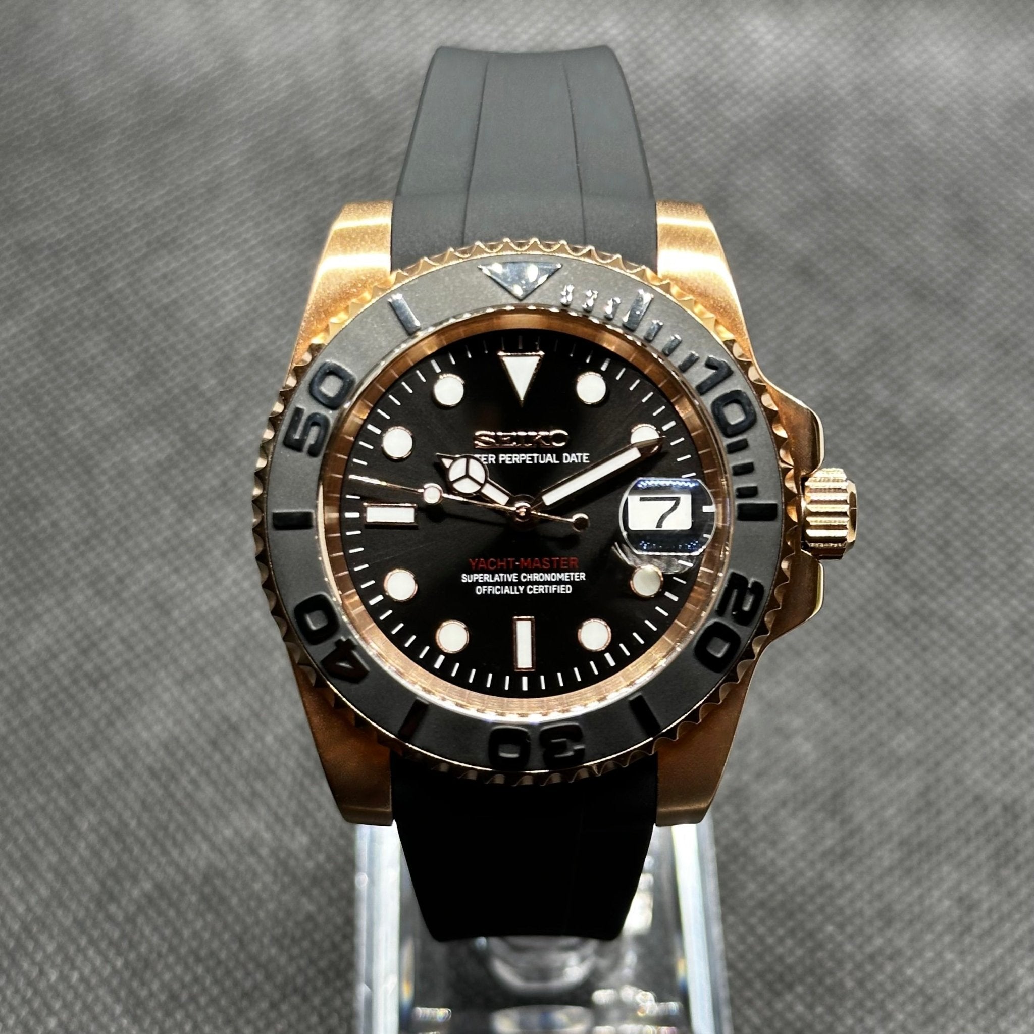 Seiko Mod Yacht Master Rose Gold Watch