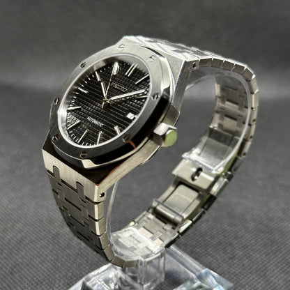 Seiko Mod Royal Oak "Black" Watch - Somerville Watch Co. - Black - Seikoak - Royal - Oak