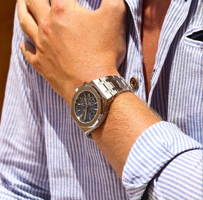 Seiko Mod Royal Oak Chronograph "Blue" Watch – Somerville Watch Co.