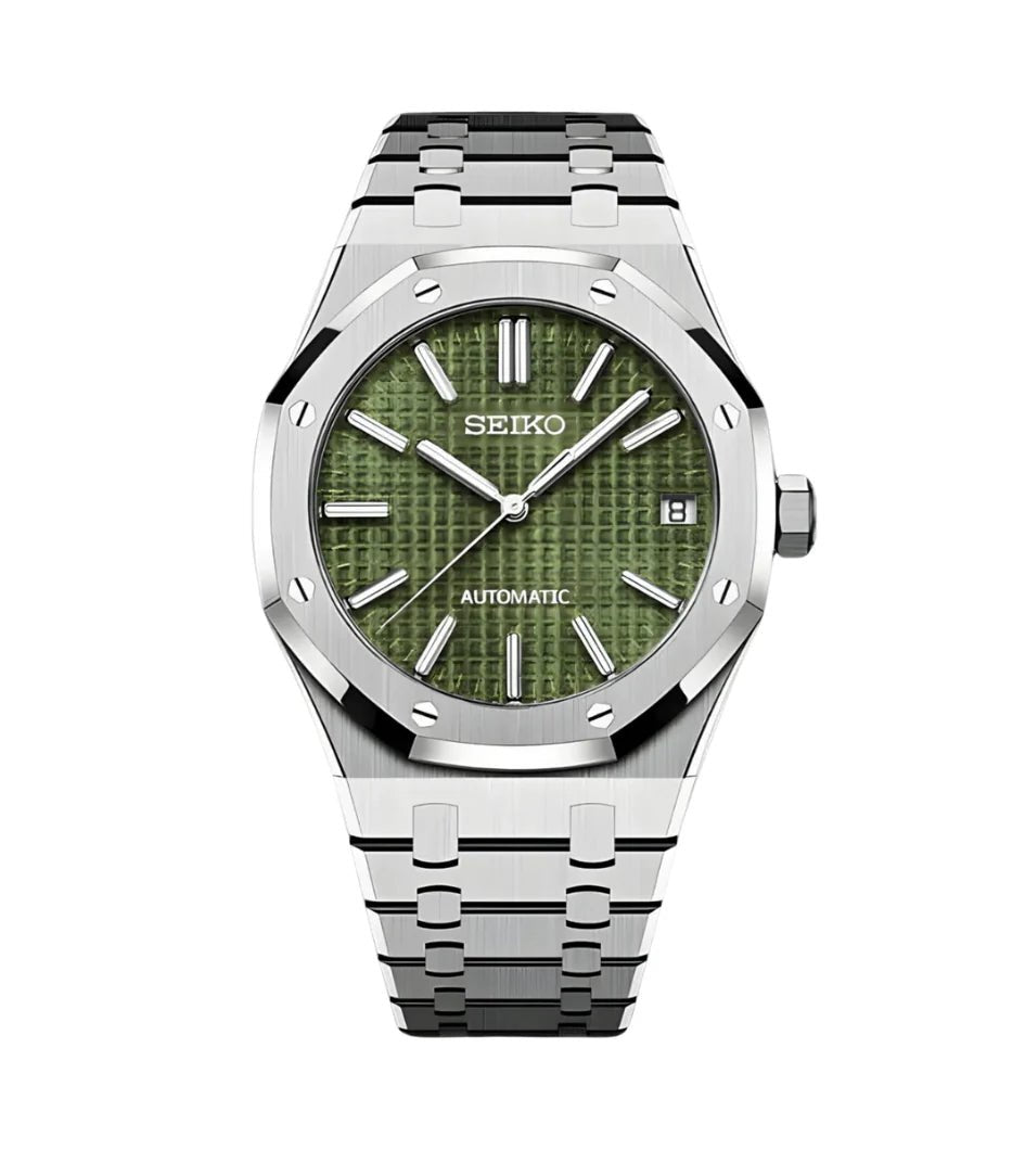 Seiko Mod Royal Oak "Green" Watch - Somerville Watch Co. - Green - Seikoak - Royal - Oak