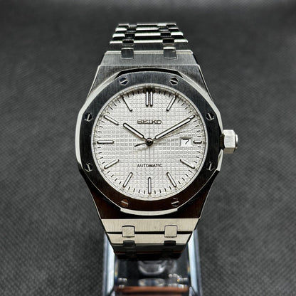 Seiko Mod Royal Oak "White" Watch - Somerville Watch Co. - White - Seikoak - Royal - Oak