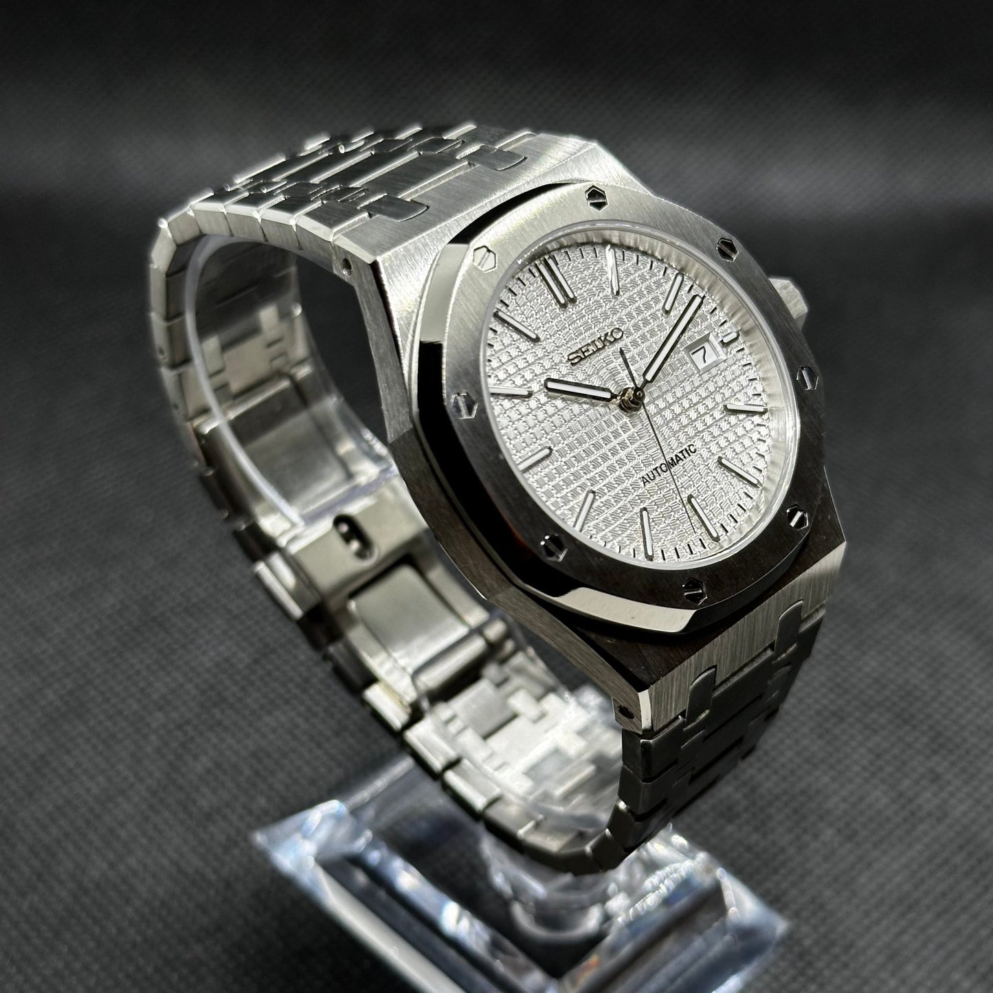 Seiko Mod Royal Oak "White" Watch - Somerville Watch Co. - White - Seikoak - Royal - Oak