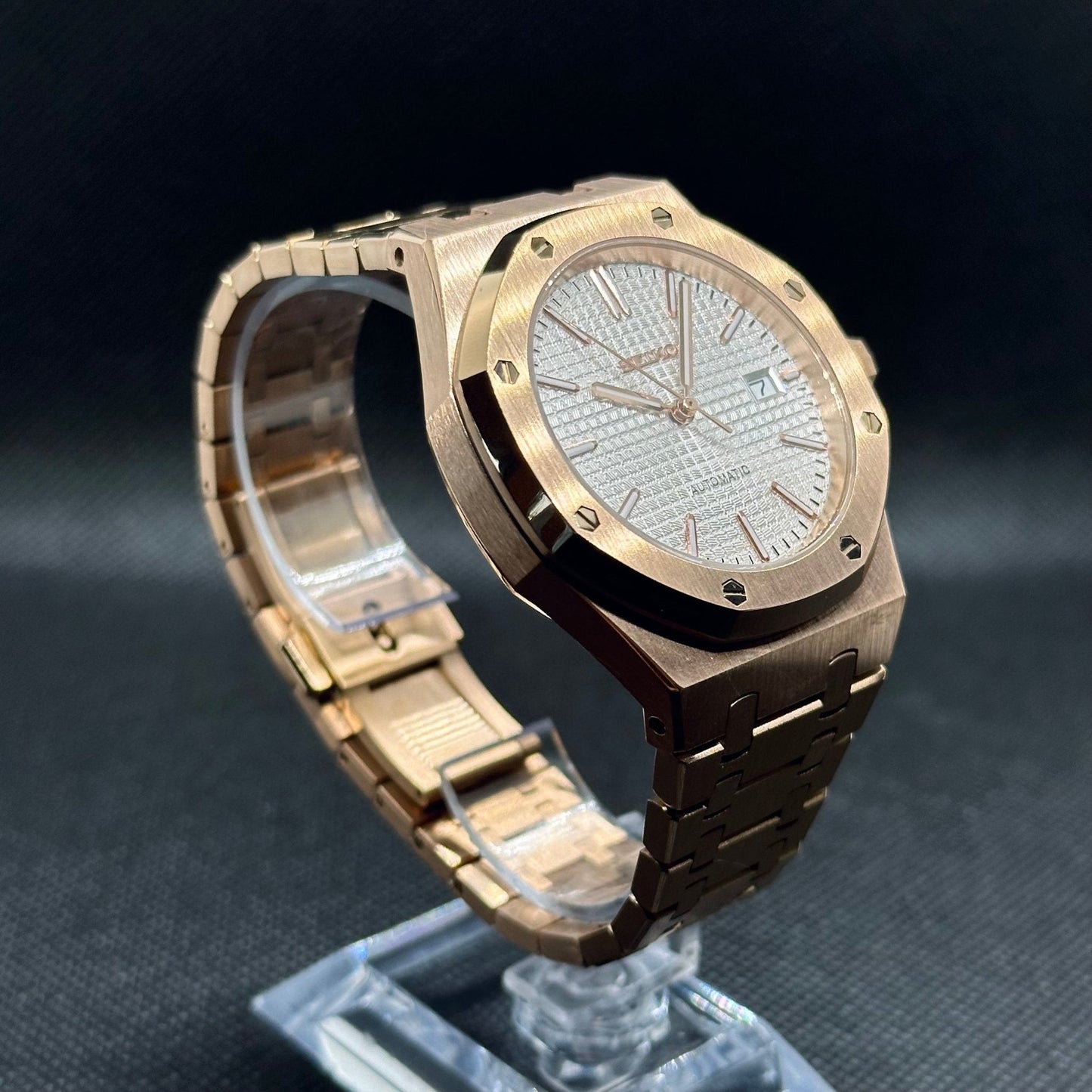 Seiko Mod "Seikoak" Royal Oak Rose Gold Watch - Somerville Watch Co. - Seikoak