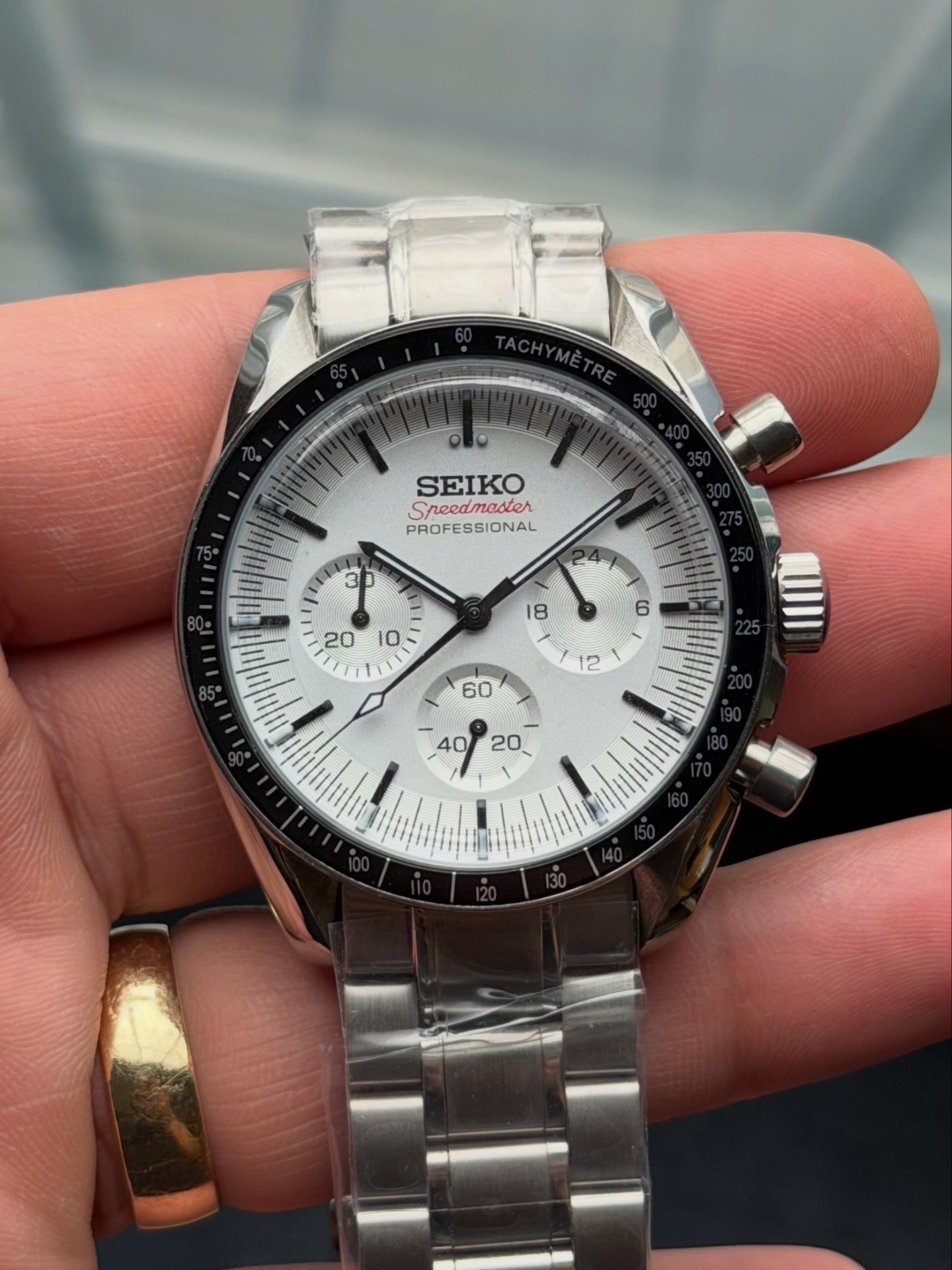 Seiko Mod Speedmaster "White" Chronograph Watch - Somerville Watch Co. - White-Speedy
