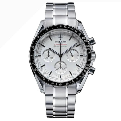 Seiko Mod Speedmaster "White" Chronograph Watch - Somerville Watch Co. - White-Speedy