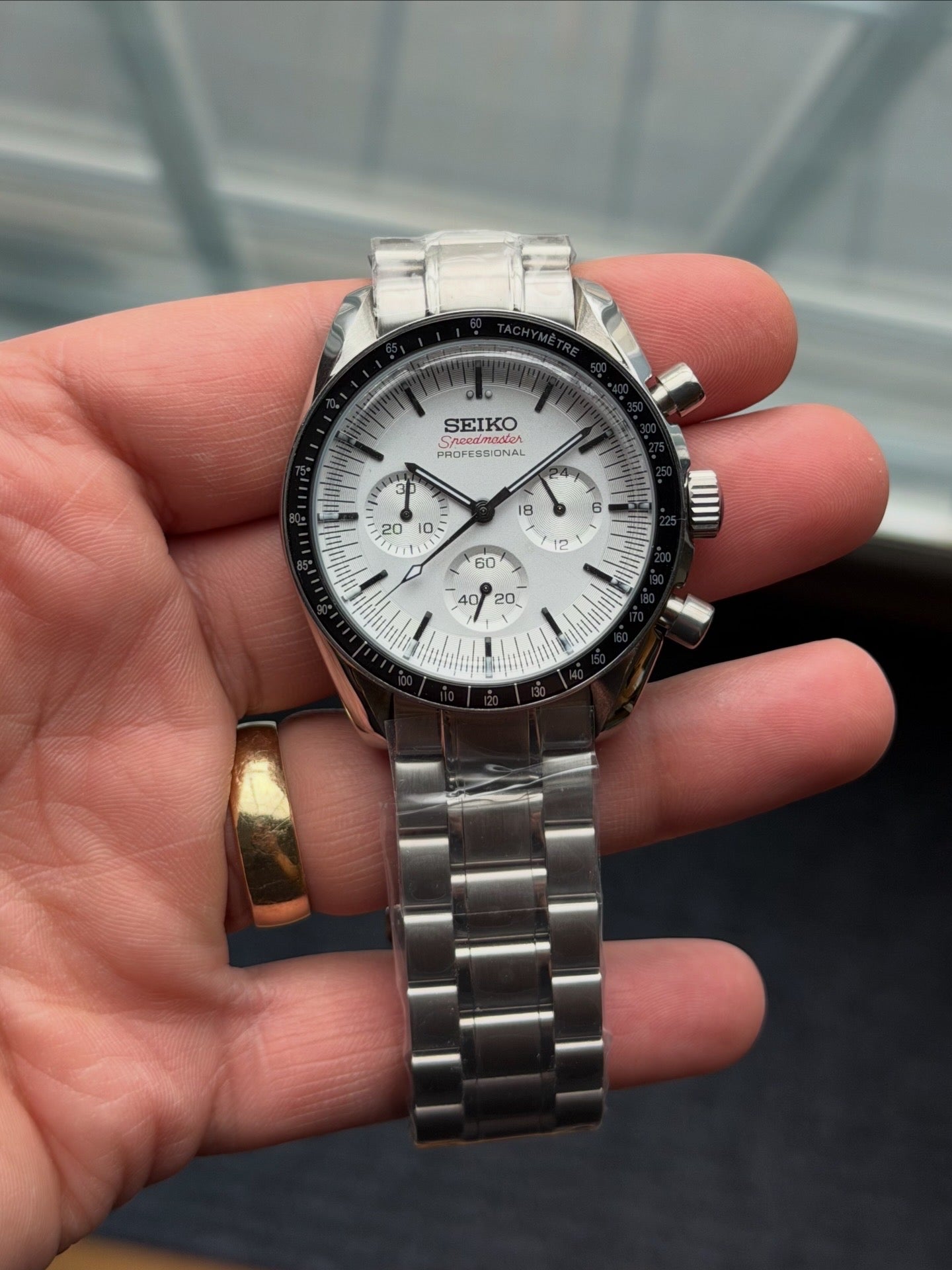 Seiko Mod Speedmaster "White" Chronograph Watch - Somerville Watch Co. - White-Speedy