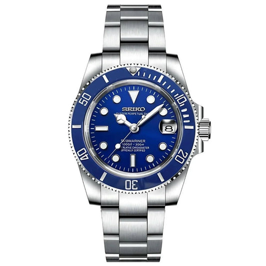 Seiko Mod Submariner "Cookie Monster" Dive Watch (Premium Dial) - Somerville Watch Co. - Cookie-Monster-P