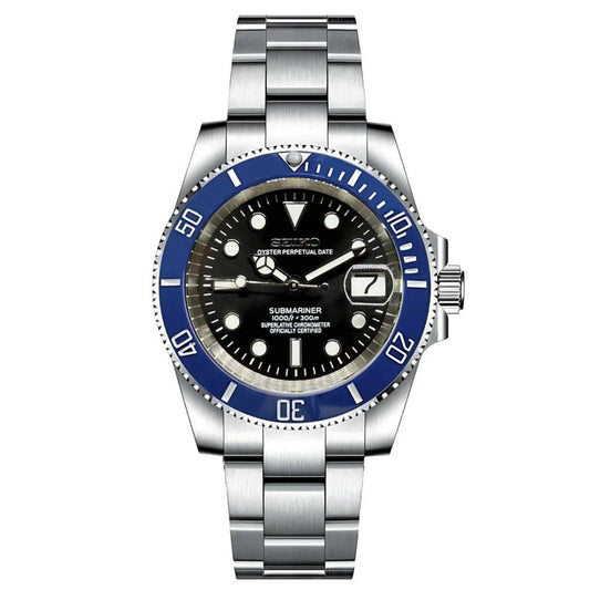 Seiko Mod Submariner "Cookie Monster" Dive Watch (Premium Dial) - Somerville Watch Co. - Cookie-Monster-P