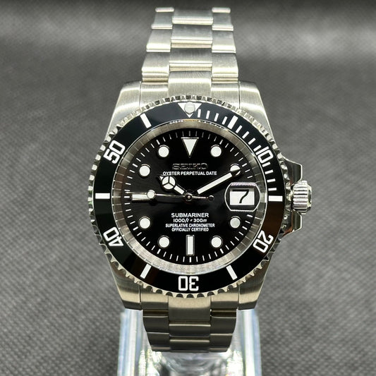 Seiko Mod "Submariner" Dive Watch (Premium Dial) - Somerville Watch Co. - Submariner Matte