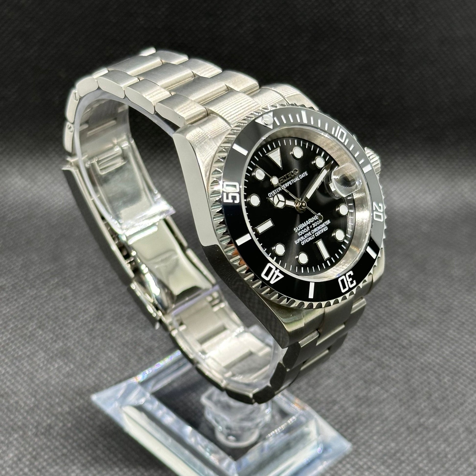 Seiko Mod "Submariner" Dive Watch (Premium Dial) - Somerville Watch Co. - Submariner Matte