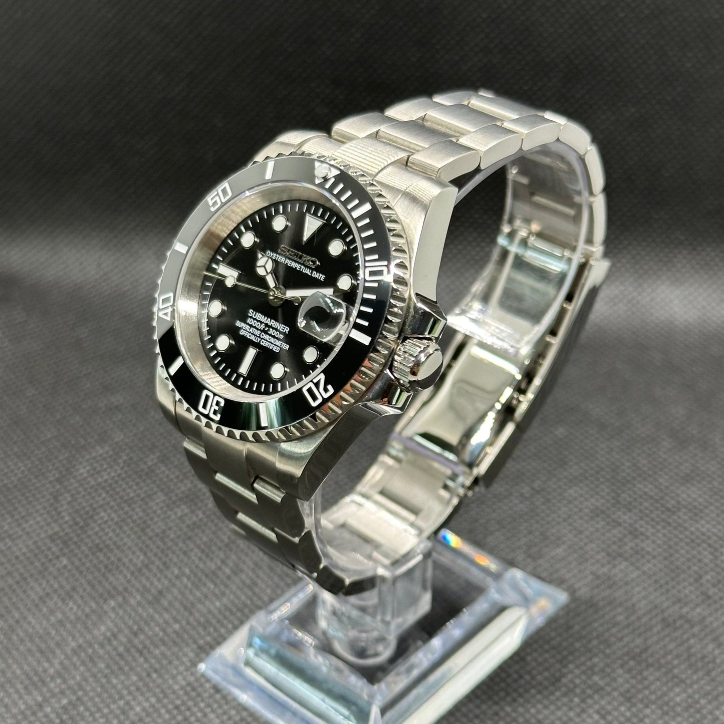 Seiko Mod "Submariner" Dive Watch (Premium Dial) - Somerville Watch Co. - Submariner Matte