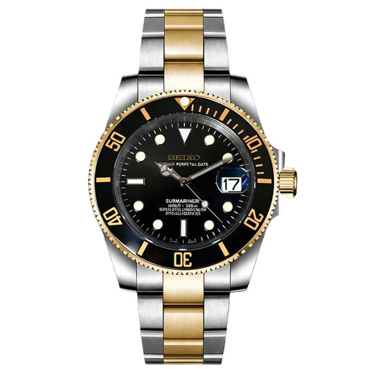 Seiko Mod Submariner "Two - Tone" Dive Watch - Somerville Watch Co. - Sub-Date-TT