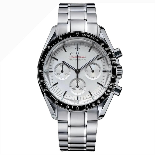 Speedmaster Mod "White" Chronograph Watch - Somerville Watch Co. - White-Speedy